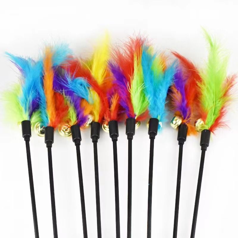 Cat Feather Toy PVC 50cm Macaron Turkey 50cm (including macaron turkey feather)