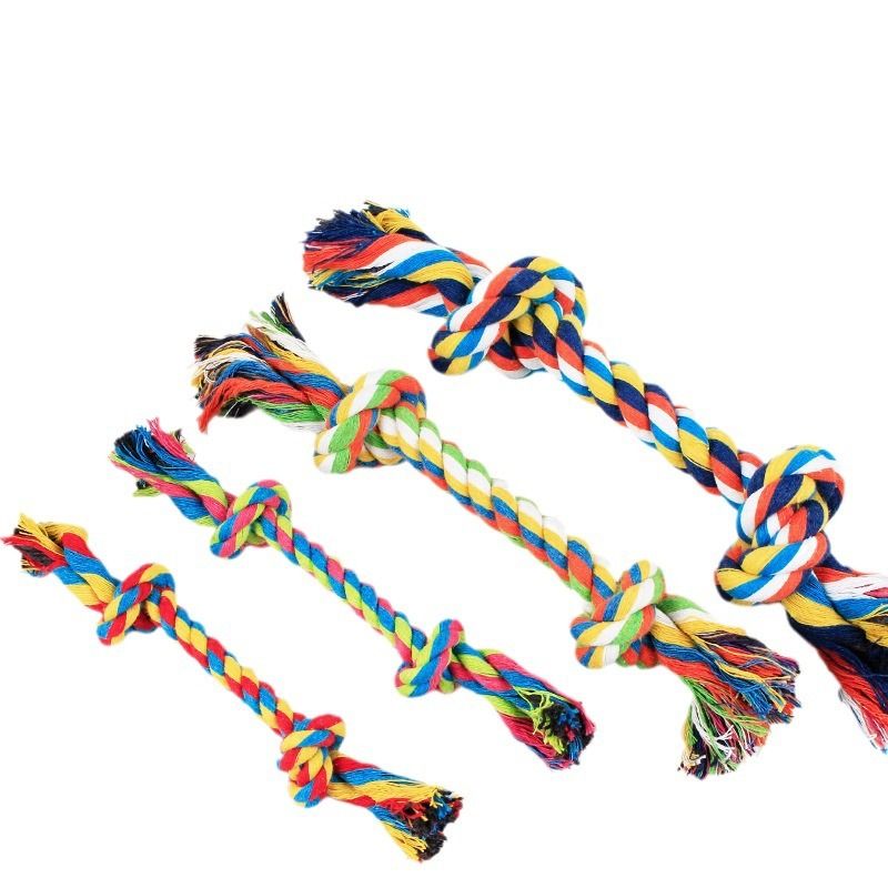 Cotton Rope Knot Pet Toy Dog Teething Small Random Color Small 20cm-25 grams
