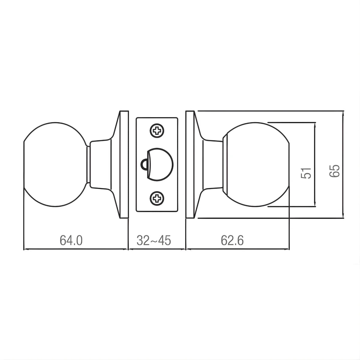 Lane Bala Dummy Knob Door Handle Round Polished Brass