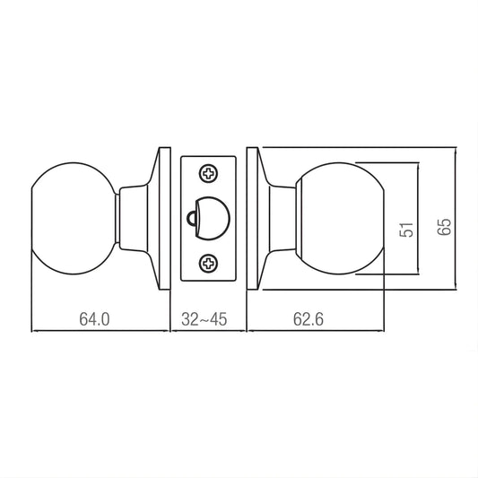 Lane Bala Dummy Knob Door Handle Round Polished Brass