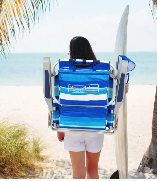 Tommy Bahama 5 Position Beach Chair Green/Blue Stripe