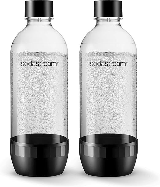 Sodastream Carbonating Water Bottle Soda Making BPA Free Black 1 Litre Twin Pack