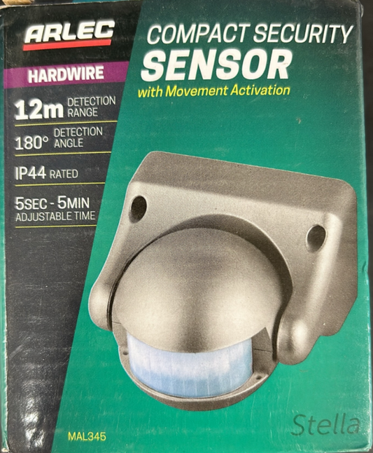 Arlec Compact Security Sensor Light with Movement Activation Outdoor 12m Range