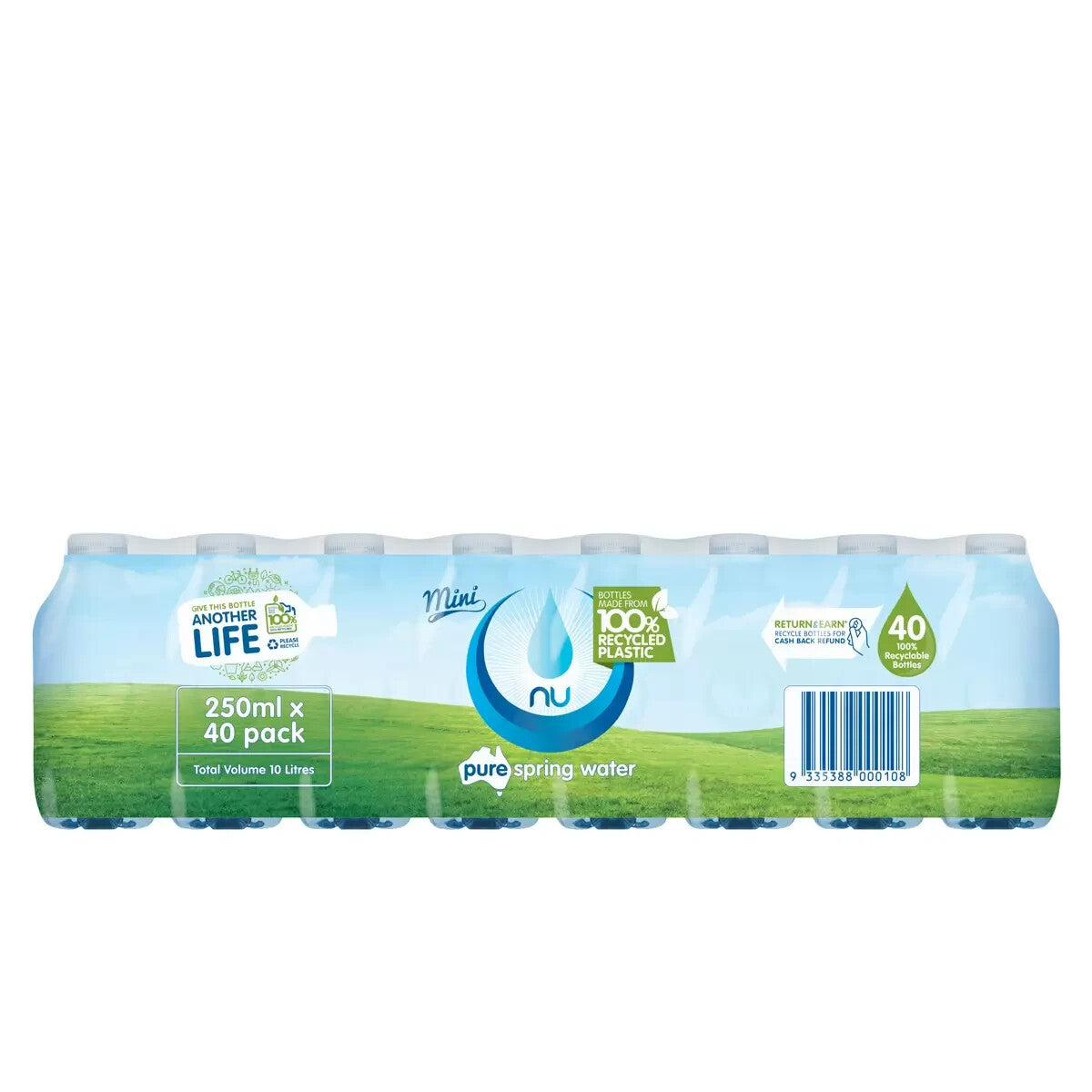 Nu-Pure Australian Pure Spring Water 40 x 250ML Mini Bottle Drink Bulk Pack