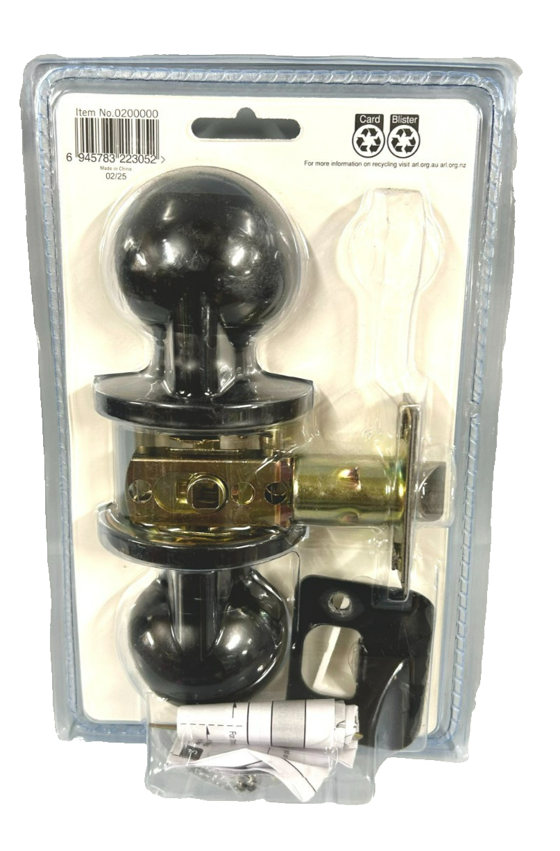 Ikonic Ruby Privacy Set Door Knob Lock Handle Bedroom Bathroom Matte Black
