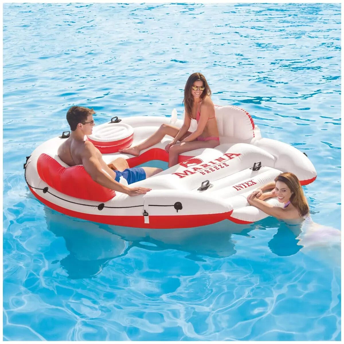 Intex Inflatable Island Float Marina Breeze Raft Ride On Water River Pool 259cm