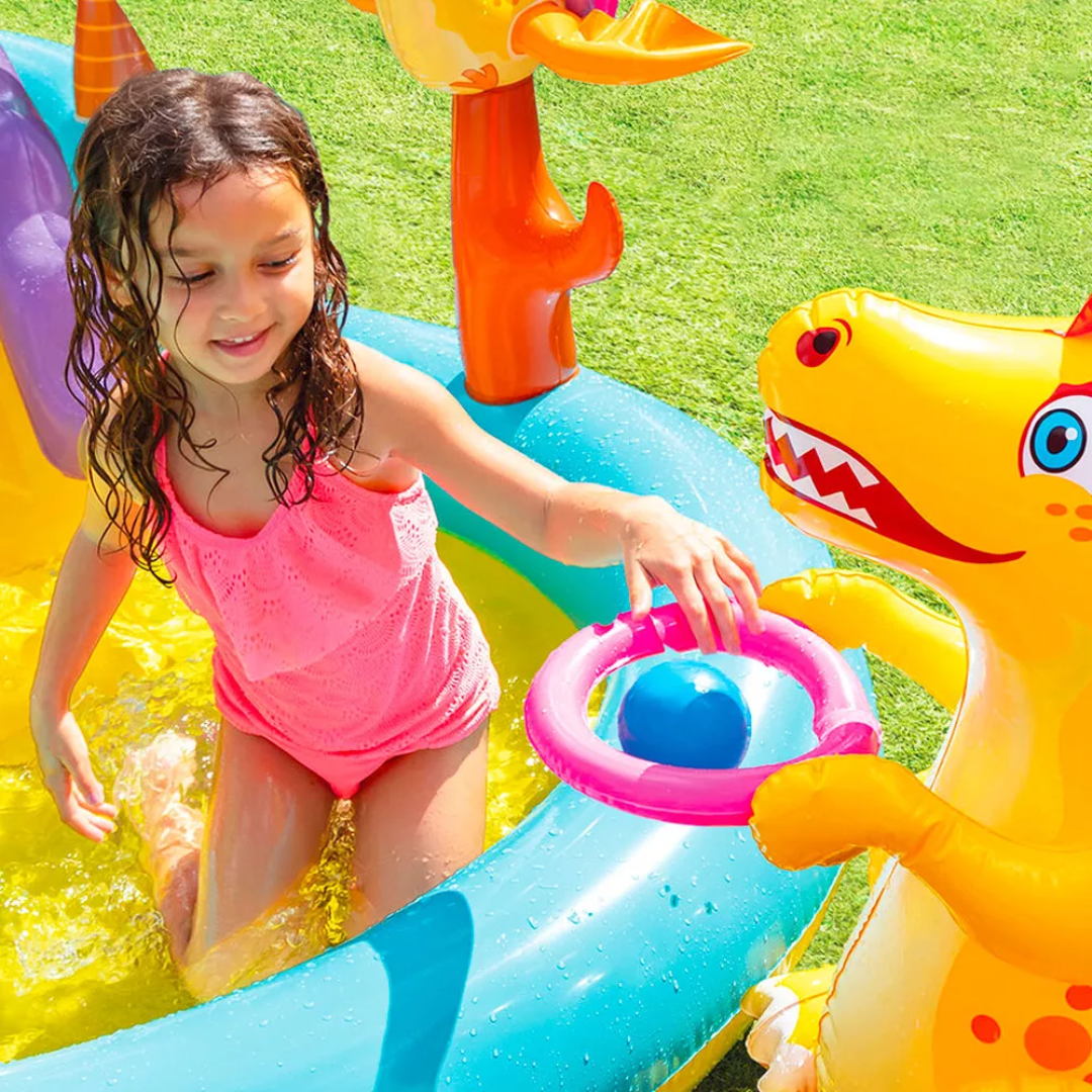 Intex Inflatable Water Slide Dinoland Play Center Sprayer Kids Swimming Dinosaur