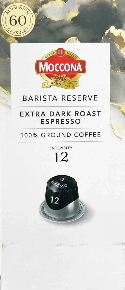 Moccona Espresso Barista Reserve Extra Dark Roast Coffee Intense Bold 60 Capsule