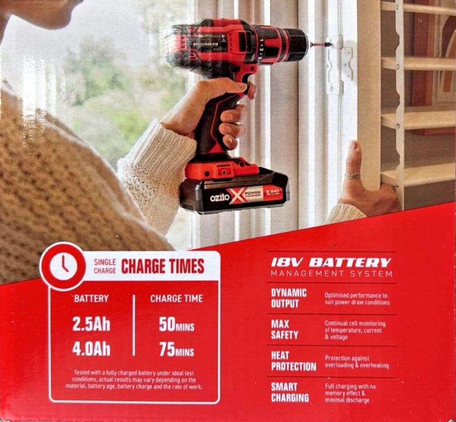 Ozito 18V Battery and Charger Pack Replacement 2.5Ah 4.0 AH Fast Charging