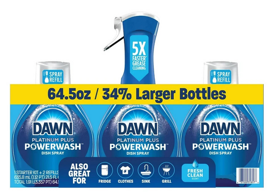 Dawn Dishwashing Platinum Powerwash Dish Spray Soap Cleaner Starter Pack Refill