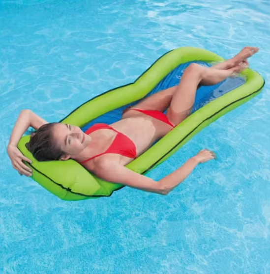 Intex Mesh Mats Inflatable Pool Lounge Mattress Float  Raft with Head Rest Adult