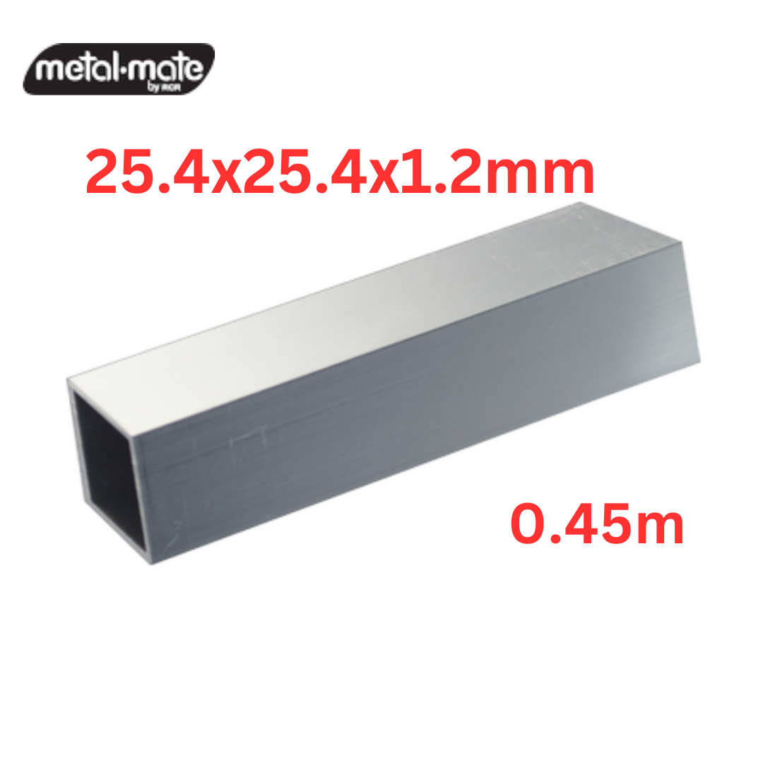Metal Mate 25.4 x 25.4 x 1.2mm 0.45m Connect-It Square Tube Silver Anodised