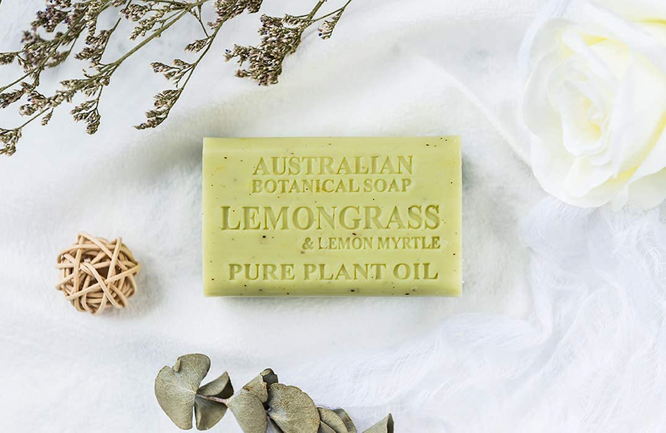 8x Australian Botanical Soap Lemongrass & Lemon Myrtle Body Gentle Wash Bar 200g