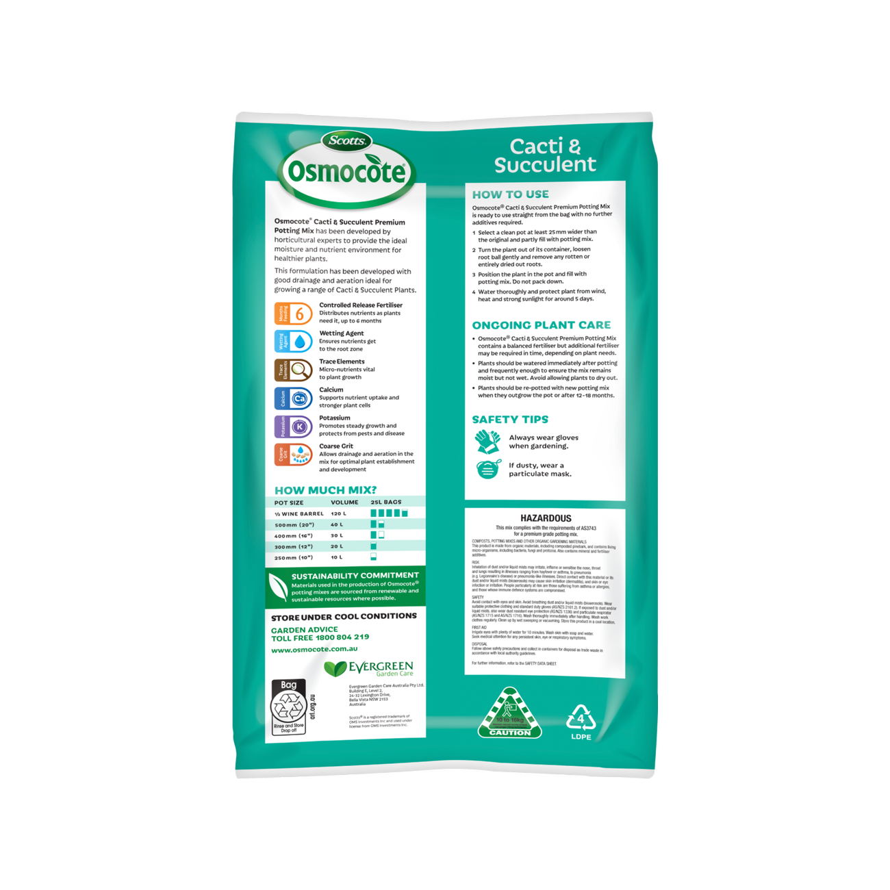 Scotts Osmocote 25L Cacti And Succulent Premium Potting Mix