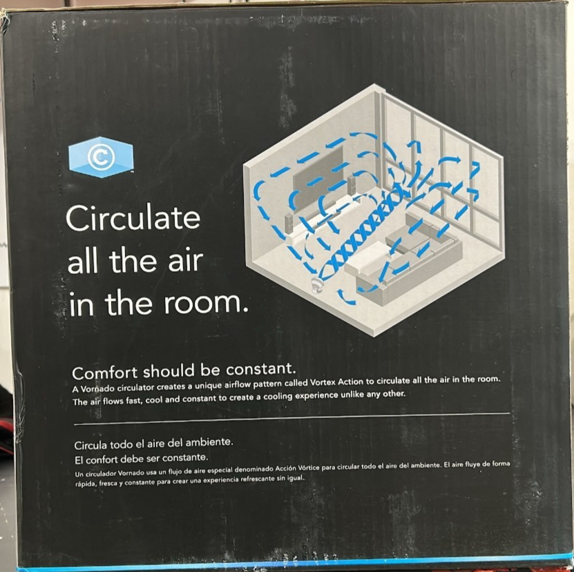 Vornado Floor Fan  Air Circulator 660 Whole Room Comfort Comfortable Gloss White