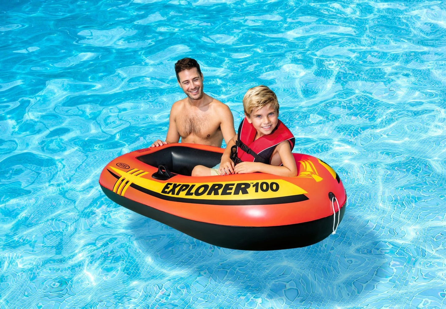Intex Explorer 100 Inflatable Ride On Floating Boat Toy for Adult and Kids 6+