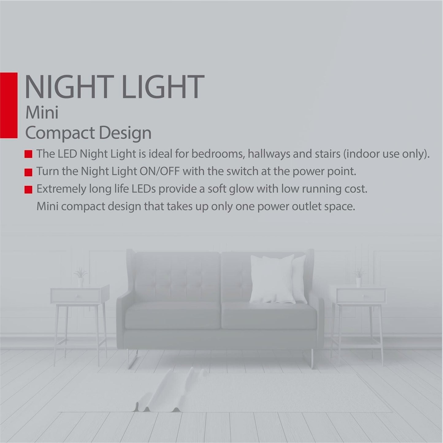 Arlec Mini Plug in Nightlight Bedroom Stairs Hallway Led Night Light 3 Pack