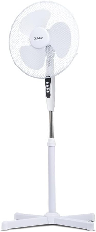 Goldair 40cm Pedestal Fan Oscillating Portable Adjustable Tilt Head 3 Speed