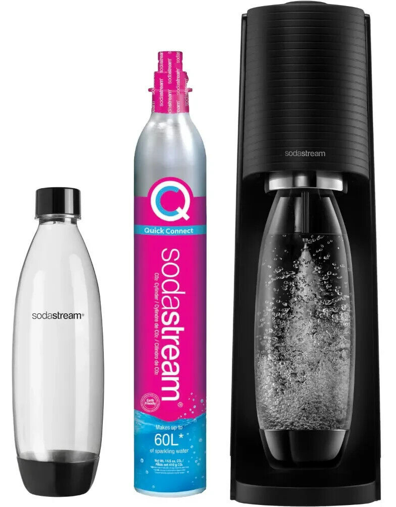 SodaStream Soda Maker Terra Megapack Sparkling Water + 2 x 1L Bottle