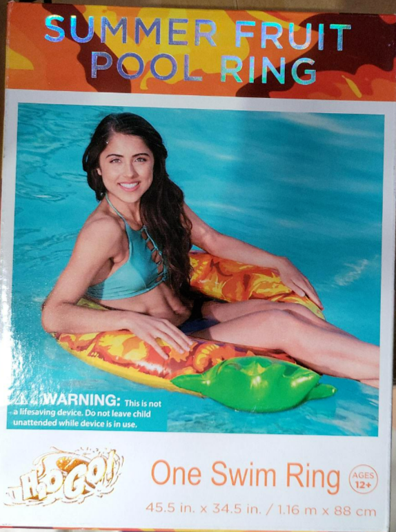 2x H2OGO Inflatable Summer Fruit Pool Ring Swim Float Rafts Kids Adult Toy