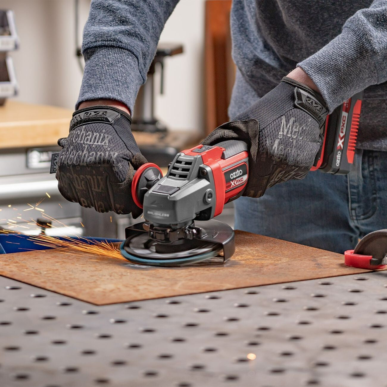 Ozito PXC 125MM Angle Grinder Brushless Variable Speed Cutter Tool 18V SKIN ONLY