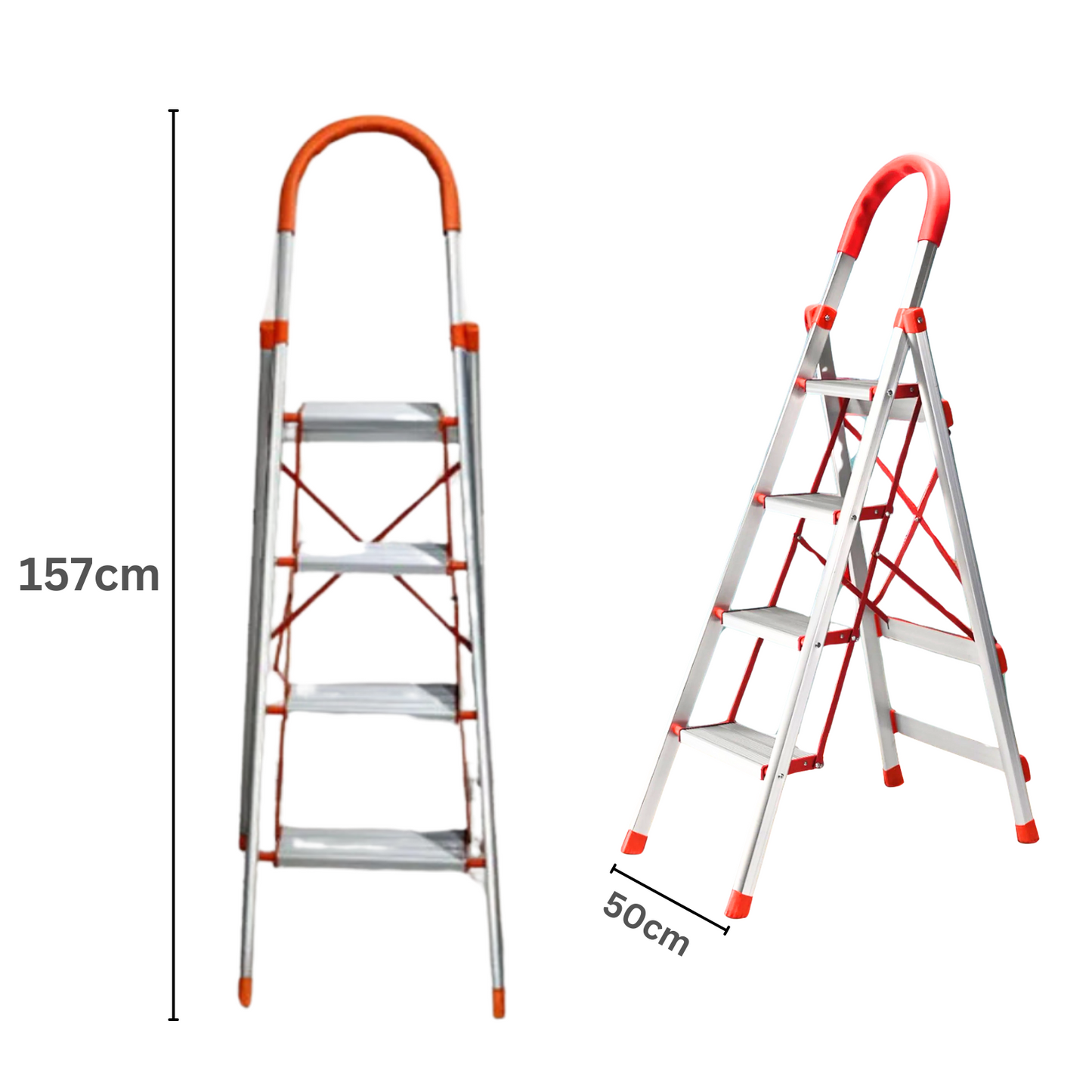 Katashi 4 Step Ladder Aluminium Multi Purpose Folding Light Weight Platform