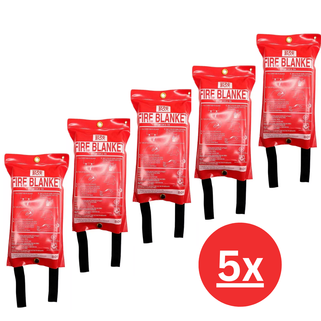 Fire Blanket 1mx1m For Home Kitchen Office Caravan Emergency Flame Extinguisher