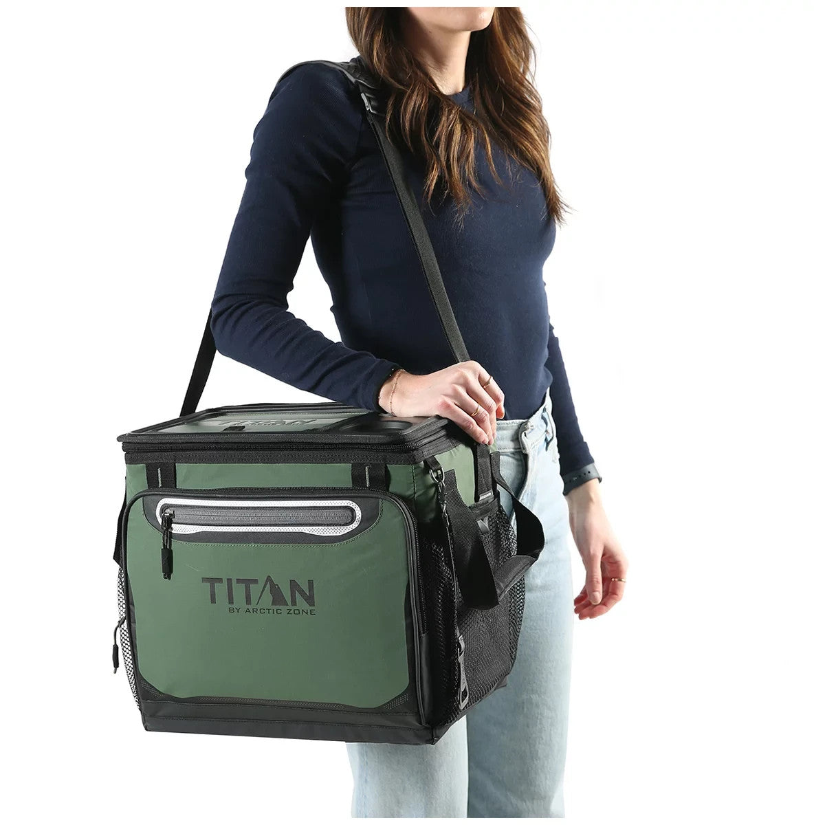 Titan By Arctic Zone 40 Can Cooler Insulated CollapsibleCamping Hiking Bag Green