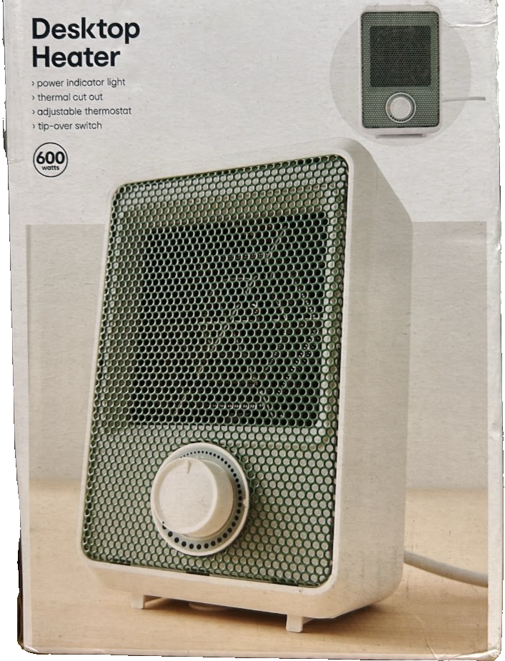 Desktop Mini Electric Heater Portable Small Room Office Desk Table 600W Green