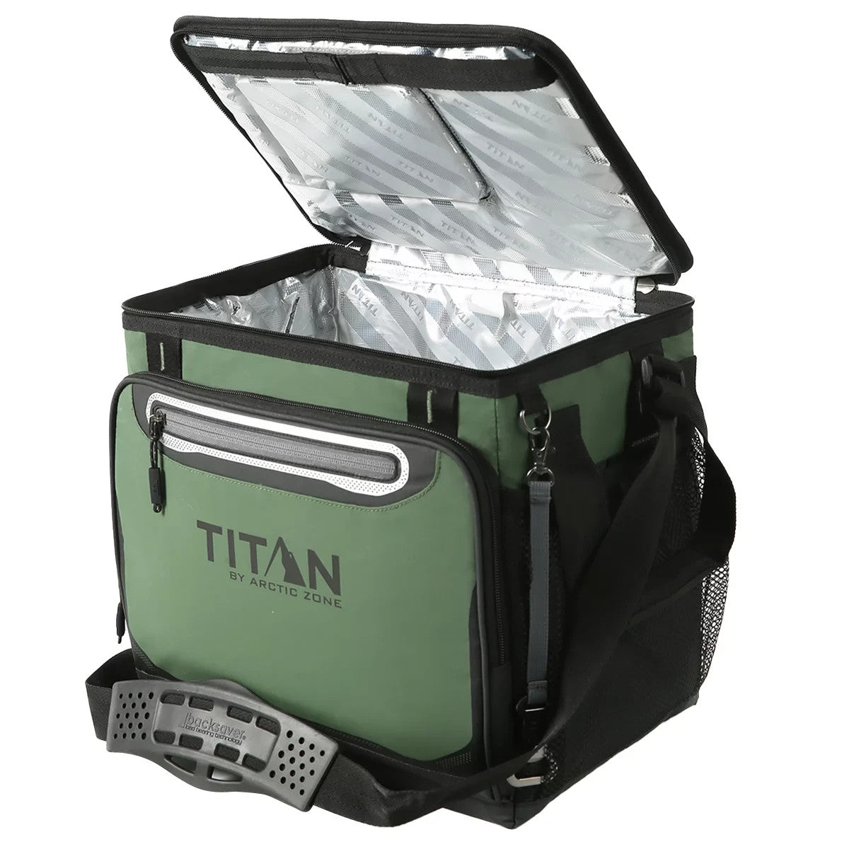 Titan By Arctic Zone 40 Can Cooler Insulated CollapsibleCamping Hiking Bag Green