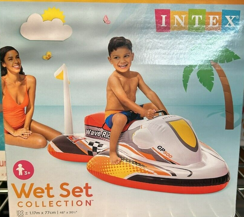 Intex Wave Rider Ride-On Inflatable Pool Float Toy Jetski Beach Pool Party Kids