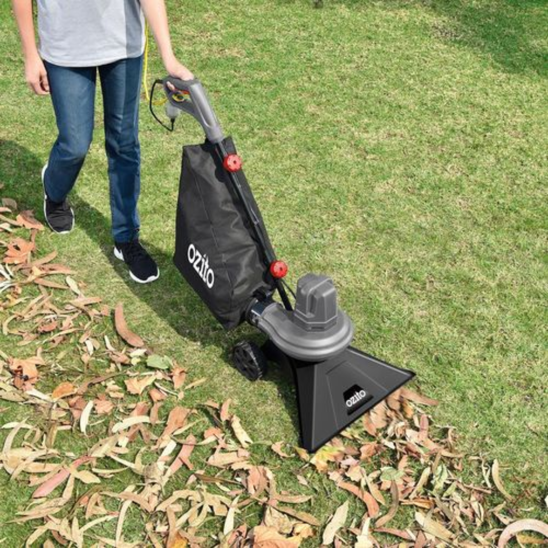Ozito Corded Garden Vacuum Mulcher Electric Blower Cleaner with Wheels 1600W