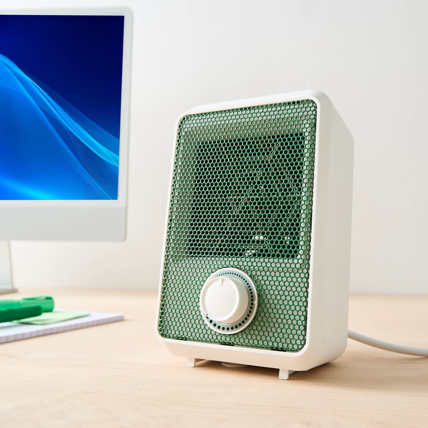 Desktop Mini Electric Heater Portable Small Room Office Desk Table 600W Green