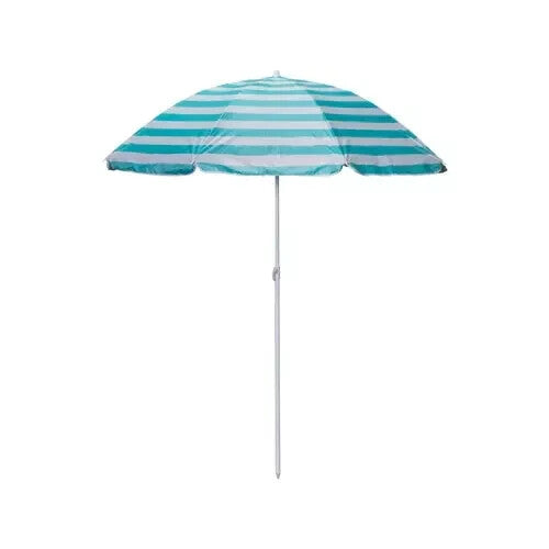 Marquee Beach Umbrella 1.8m Weather Resistant Canopy Sun Shade Aqua Stripe