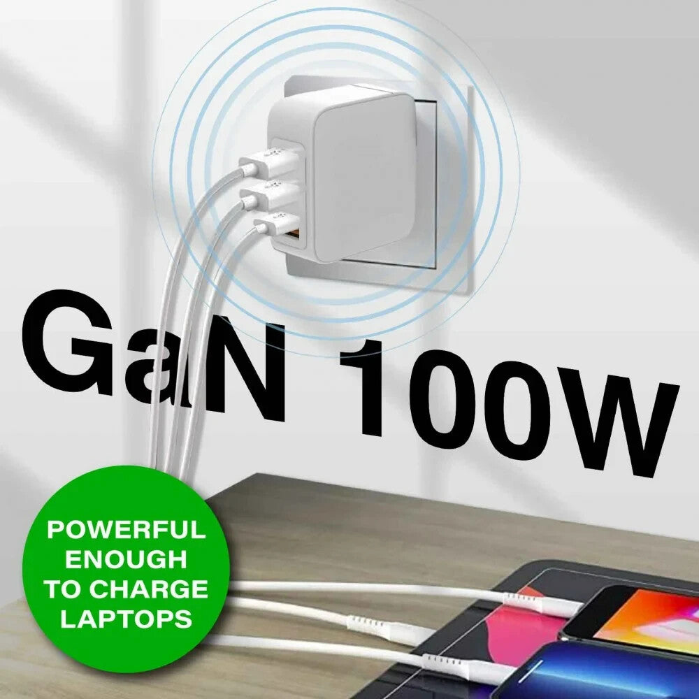 Laser 4-Port Fast Charger USB Adapter Charging for Universal Laptop iPhone 100W