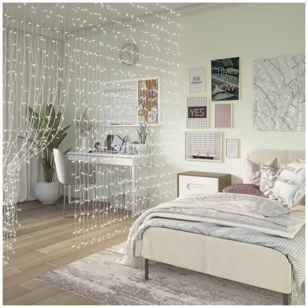 Avah LED String Lights Curtain Wedding Christmas Party 1200 Light Clear Indoor
