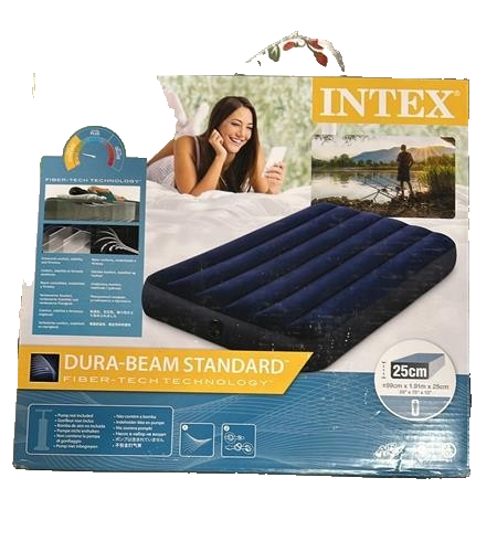 Intex Single Twin Classic Downy Airbed Inflatable Mattress Travel Car Camping