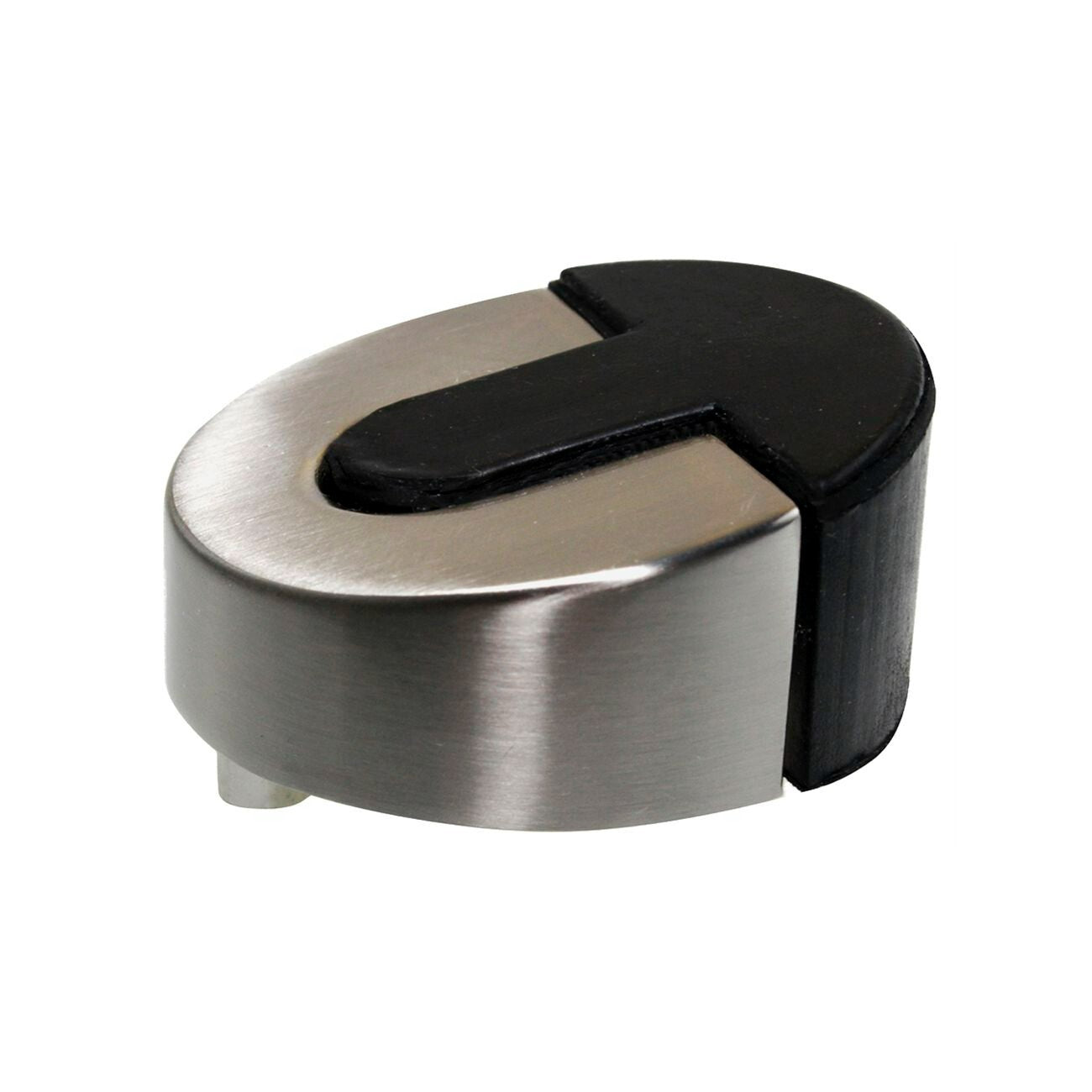 Adoored Door Stopper Half Rubber Floor Heavy Duty Home Office Chrome 45mm