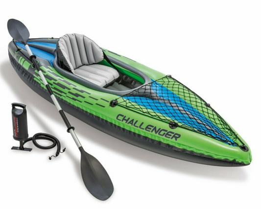 Intex Challenger Sports K1 Kayak Inflatable 1 Person Raft Paddle Boat Fishing