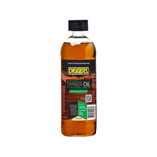 Digger Linseed Oil 1L Timber Raw Concentrate Natural Furniture Sealer Protector