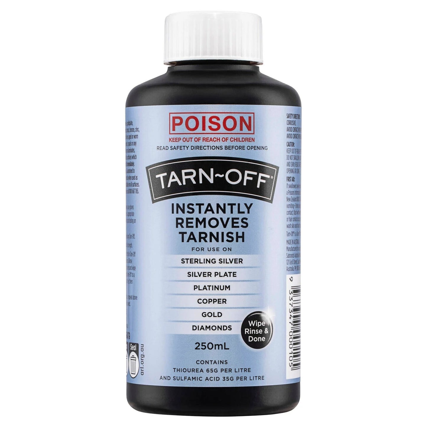 Tarn Off 250ml Metal Polish Metalware Cleaner Silver Gold Liquid Tarnish Remover