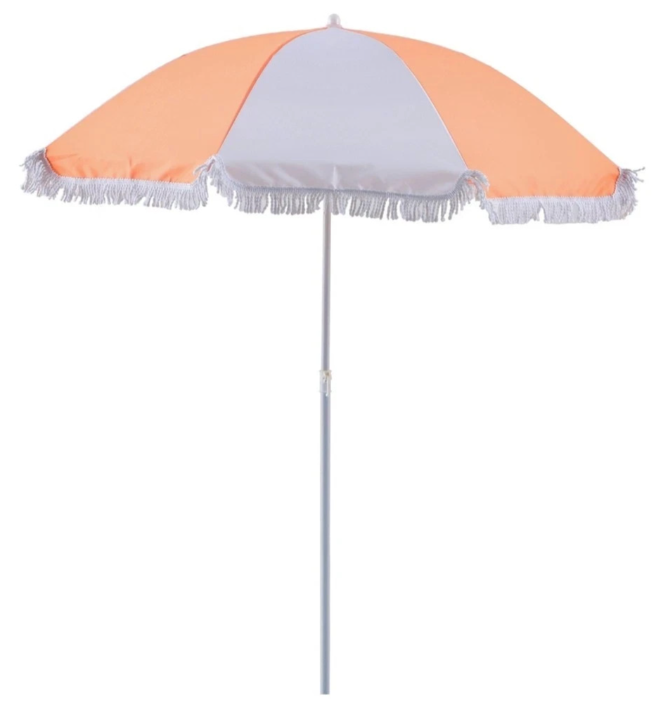 Marquee Beach Umbrella Tassel Picnic Portable Sun Protection 1.6m Flame