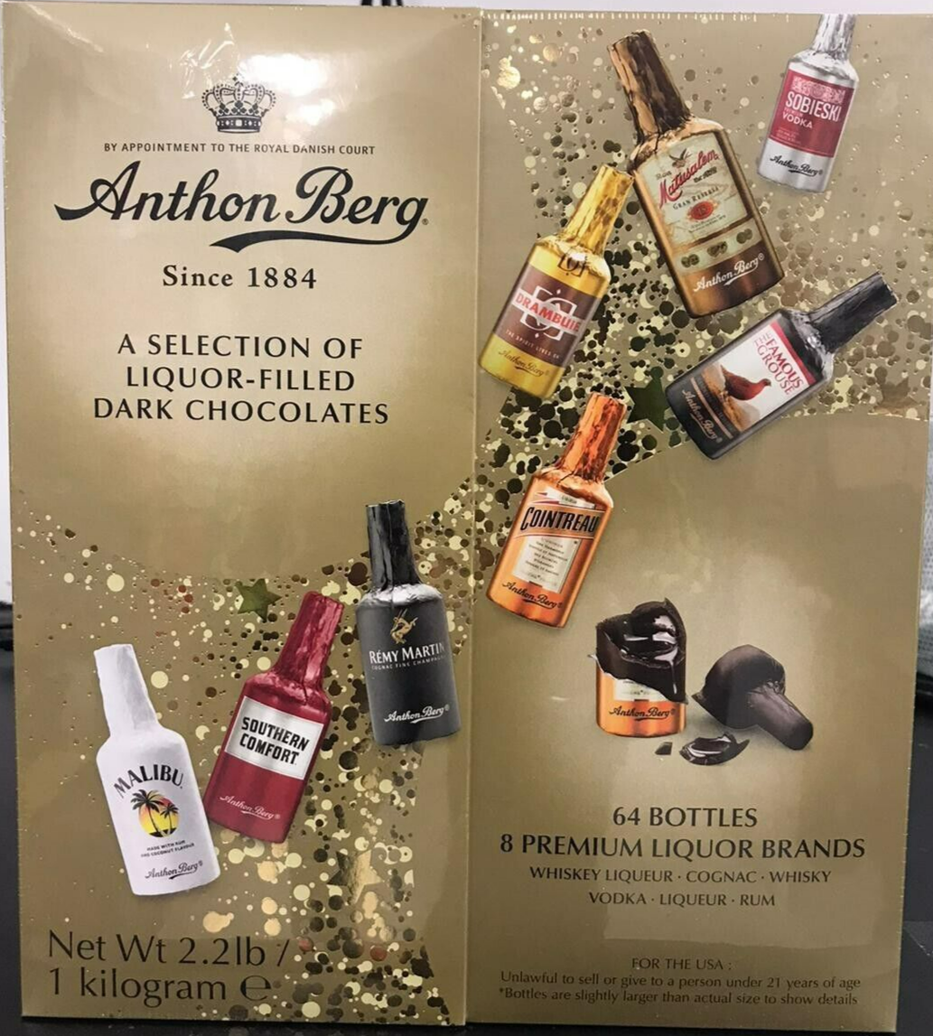 Anthon Berg Liquor Chocolate Dark 64 Pieces 1kg Bulk Gift Box