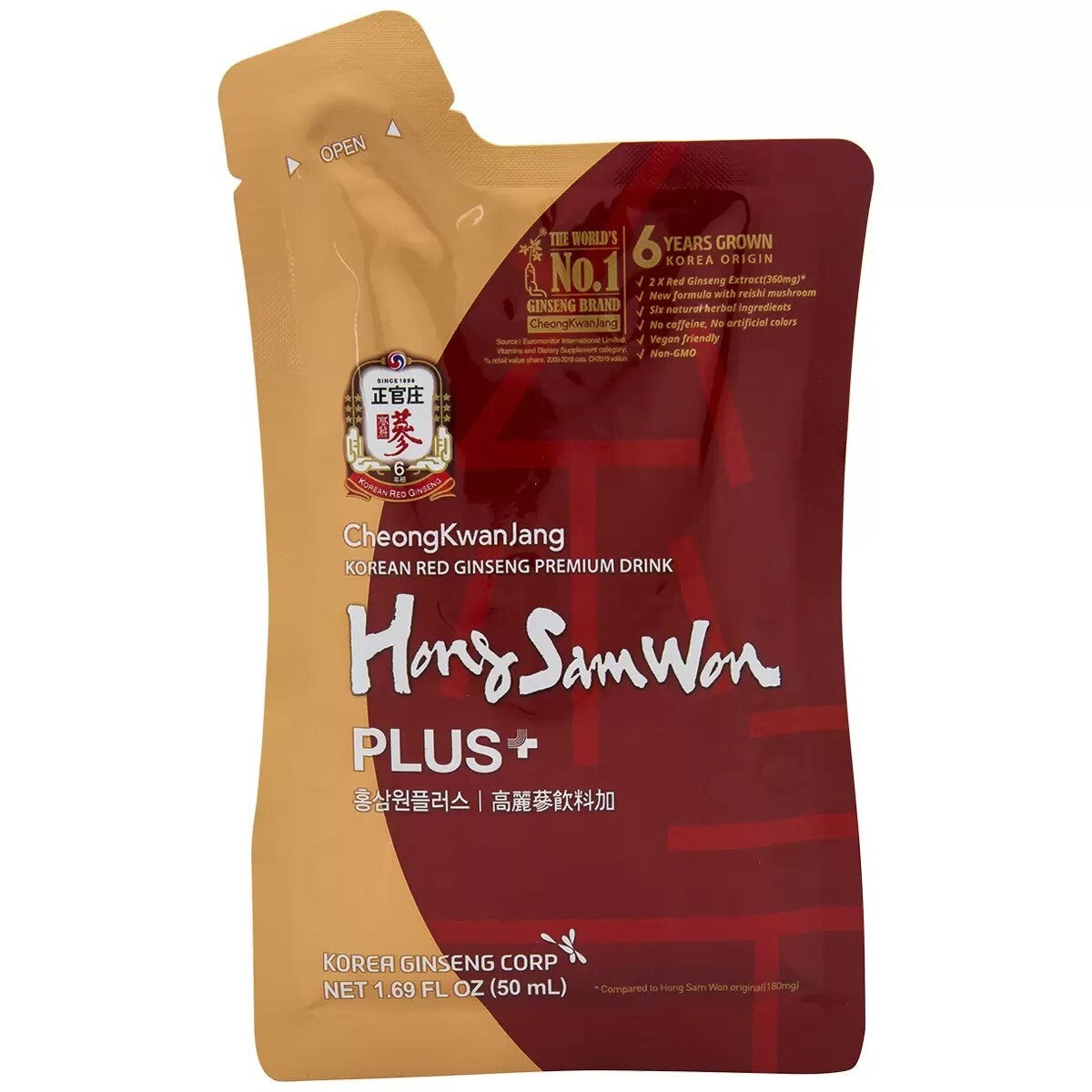 Hong Sam Won Plus Korean Ginseng Tea Red  Herbal Health Energy Drinks 30 Pouches