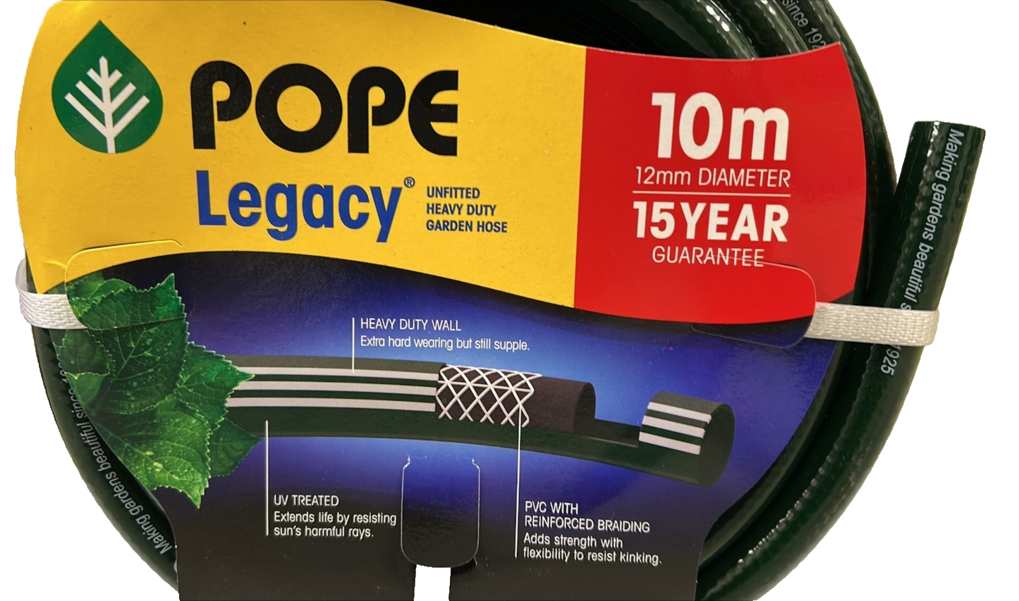 Pope Legacy 12mm x 10m Legacy Garden Hose Watering Lawn Car Wash Water Hosepipe