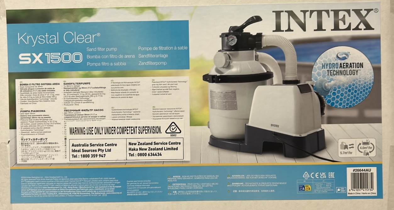 Intex Krystal Clear Pool Pump Filter Sand Water Cleaning Ground Swimming SX1500