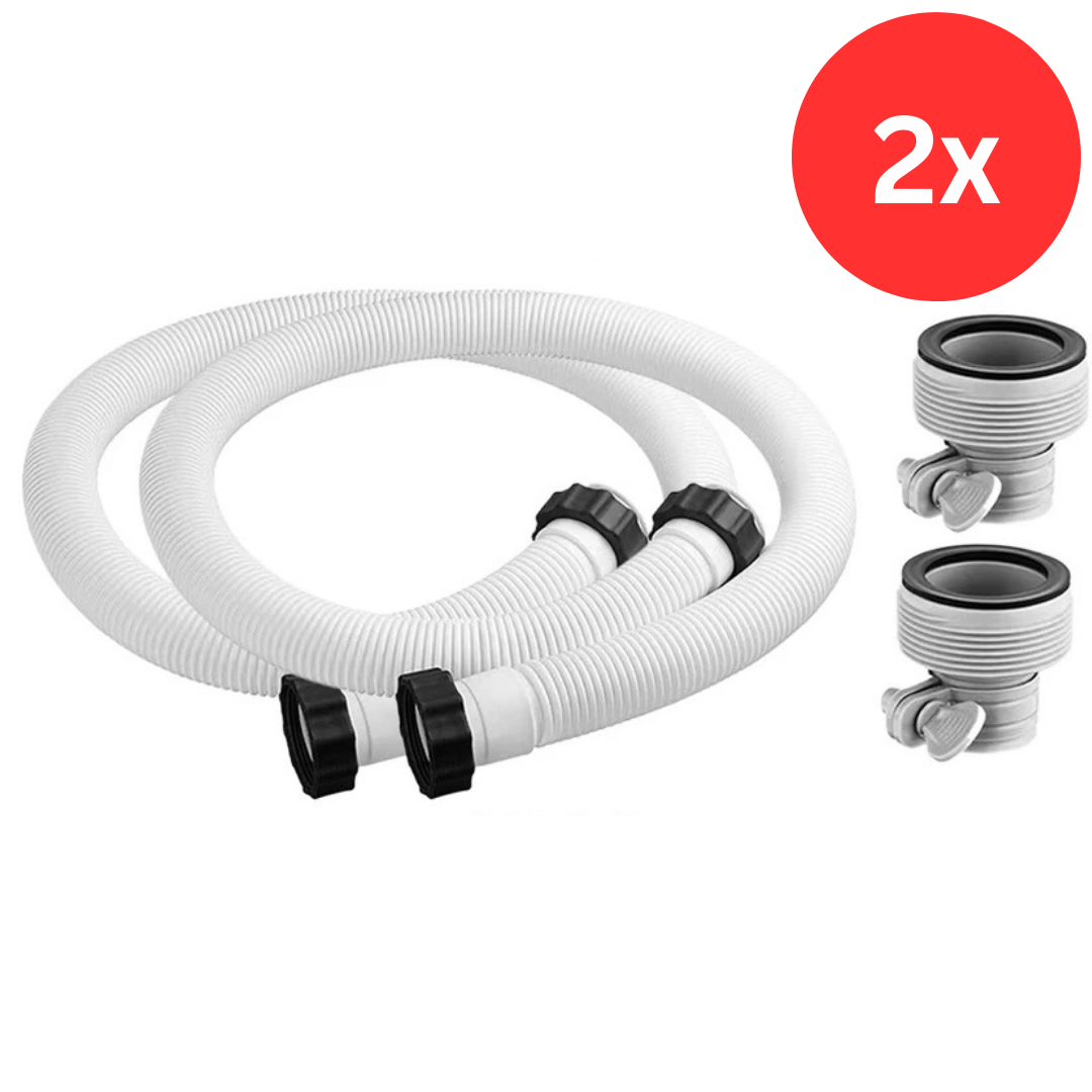 2x Genuine Intex Hose with Hose Adapters B Diameter Pool Filter Pump Accessories