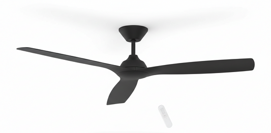 Mercator Samos 132cm Ceiling Fan 52" 3 ABS Blade AC Wall Control Black