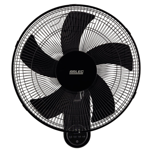 Arlec 40cm Wall Fan With Remote Control Oscillating Wall Mount Fan 3 Modes Black