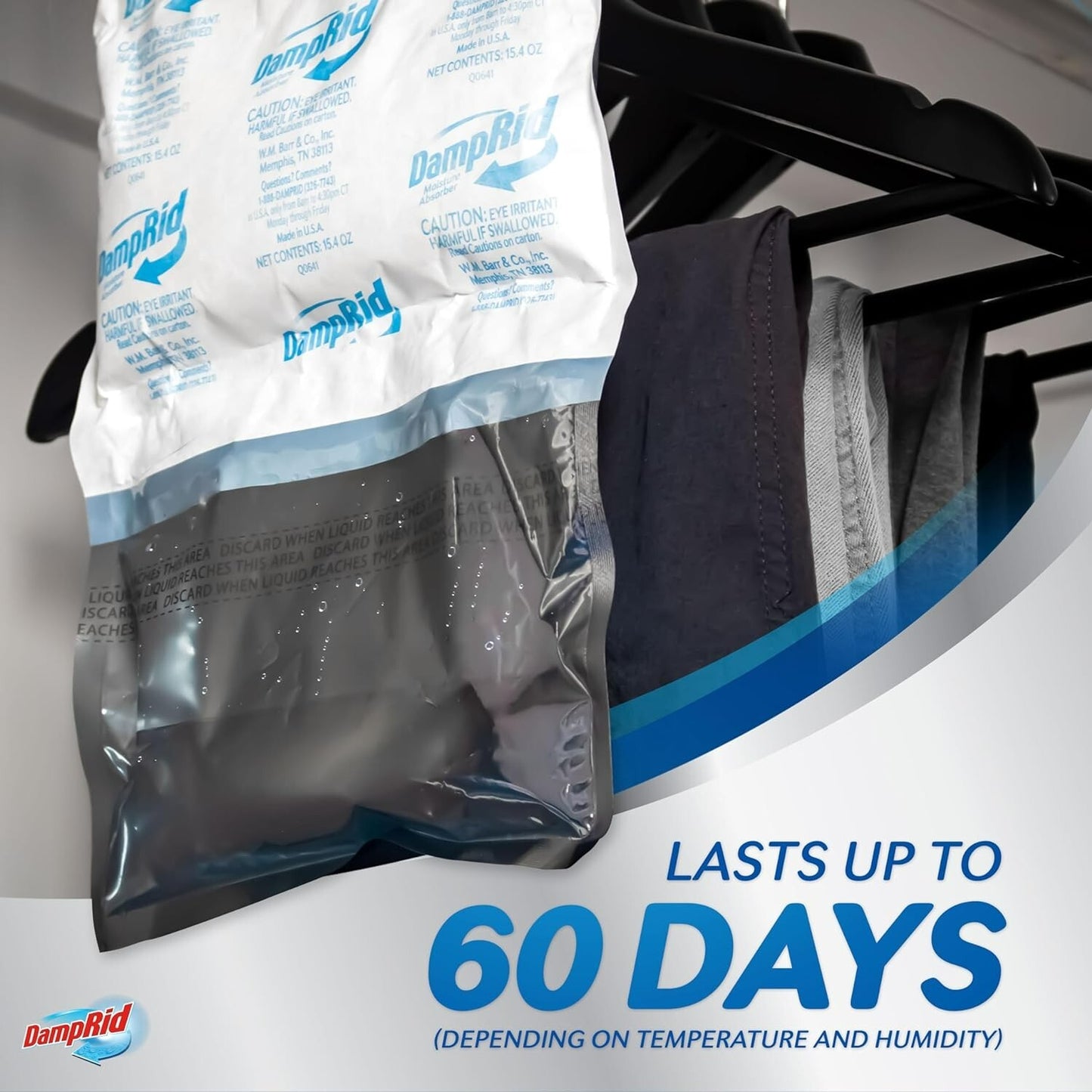 DampRid Hanging Moisture Absorber Bag  Fresh Scent Odour Eliminator 3 x 437g